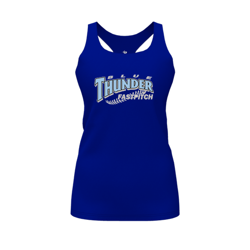 [CUS-DFW-RCBK-PER-RYL-FYS-LOGO2] Decker Racerback Tank Top (Female Youth S, Royal, Logo 2)