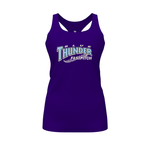 [FT0TRBPP-FYS-LOGO2] Decker Racerback Tank Top (Female Youth S, Purple, Logo 2)