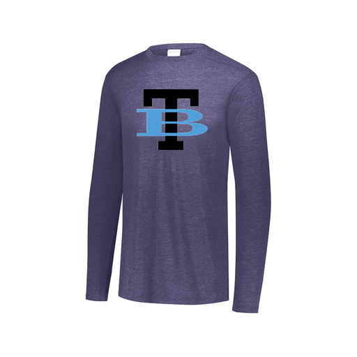 [3075.U22.XS-LOGO1] Decker Men's Tri-Blend T-Shirt - Long Sleeve (Adult XS, Navy, Logo 1)