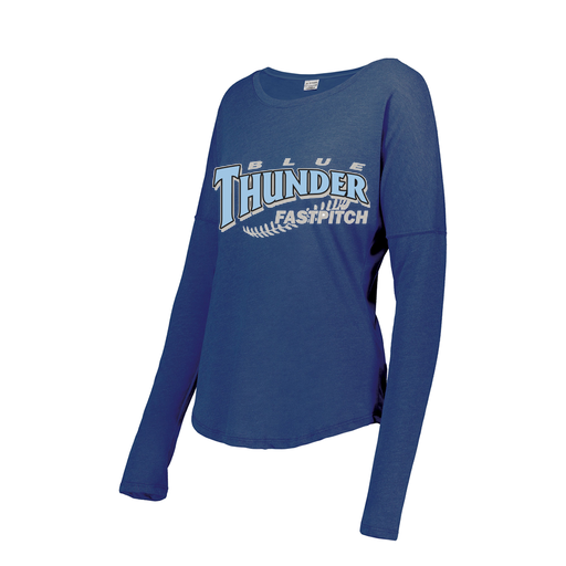 [FTLCUBRY-FAXS-LOGO2] Decker Women's Tri-Blend T-Shirt - Long Sleeve (Female Adult XS, Royal, Logo 2)